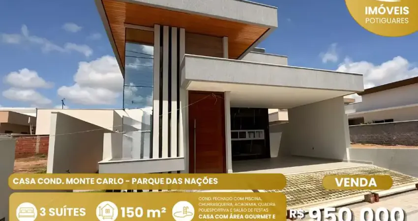 Casa à venda, 3 quartos, 3 suítes, 2 vagas, parque das nações - parnamirim/rn