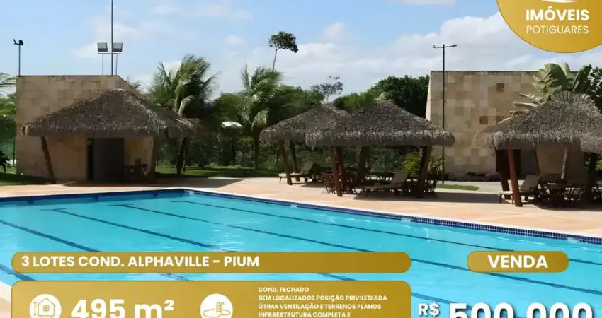 Alphaville natal – 3 lotes exclusivos, nascente e esquina, prontos para construir