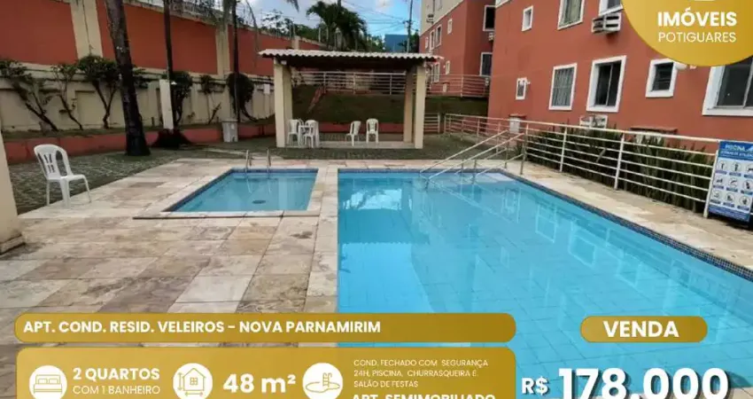 Vende-se apartamento no condomínio residencial veleiros semi-mobiliado em nova parnamirim!