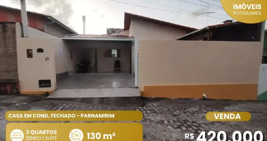 Excelente casa à venda em condomínio fechado-nova parnamirim
