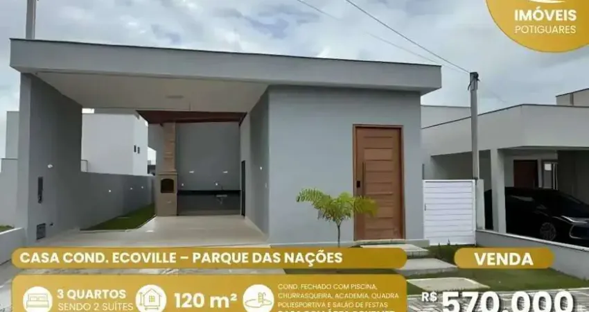 Casa à venda, 3 quartos, 2 suítes, 2 vagas, parque das nações - parnamirim/rn