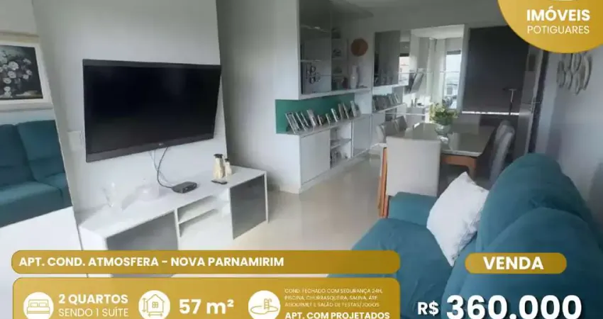 Apartamento à venda, 2 quartos, 1 suíte, 1 vaga, nova parnamirim - parnamirim/rn