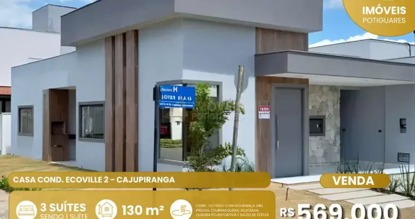 Casa à venda, 3 quartos, 2 suítes, 2 vagas, cajupiranga - parnamirim/rn
