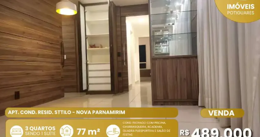 Vende-se apartamento semi mobiliado no residencial sttilo em nova parnamirim