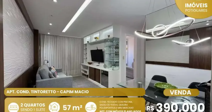 Apartamento à venda, 2 quartos, 1 suíte, 1 vaga, capim macio - natal/rn