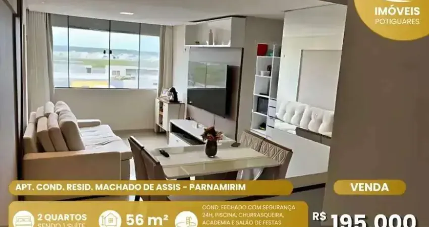 Apartamento à venda, 2 quartos, 1 suíte, 1 vaga, parque das árvores - parnamirim/rn