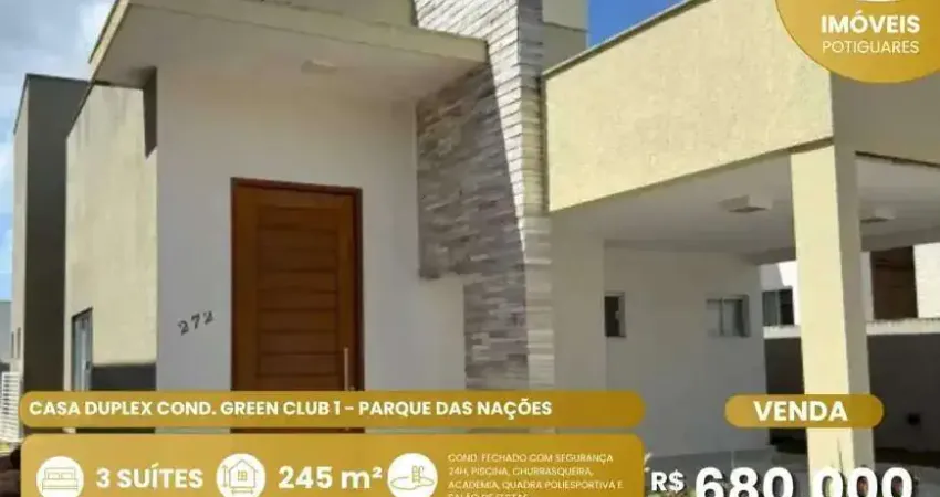 Casa à venda, 3 quartos, 3 suítes, 3 vagas, parque das nações - parnamirim/rn