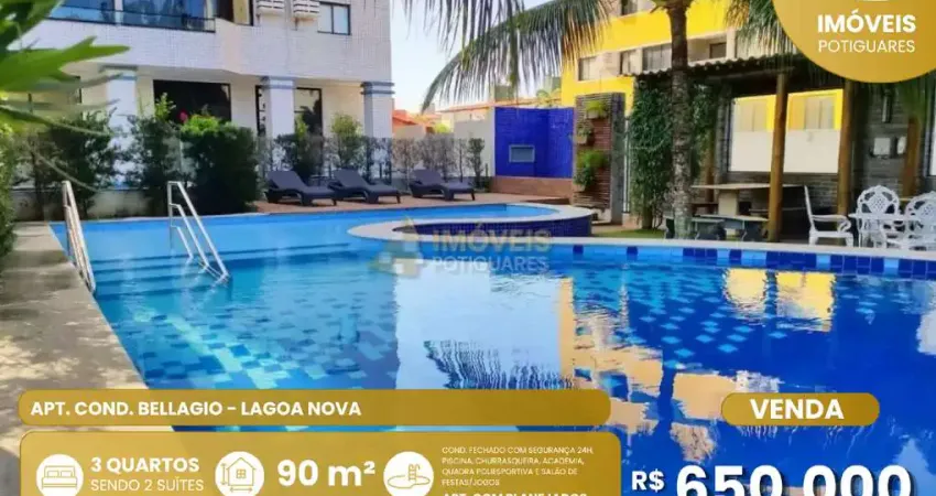 Apartamento à venda, 3 quartos, 2 suítes, 2 vagas, lagoa nova - natal/rn