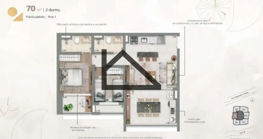 Apartamento com 2 quartos à venda no Brooklin, São Paulo