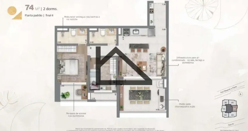 Apartamento com 2 quartos à venda no Brooklin, São Paulo