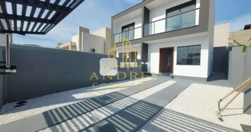 Sobrado geminado para venda em governador celso ramos, areias do meio, 2 dormitórios, 1 suíte, 2 banheiros, 2 vagas