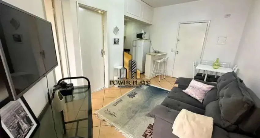 Flat mobiliado com 37 m², 1 suíte e 1 vaga - moema studium - vista aberta