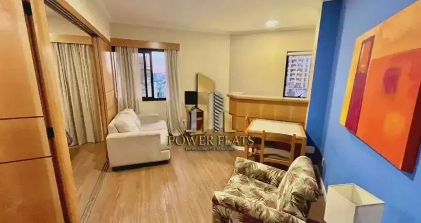 Flat mobiliado 1 suíte no hampton park jardins – 40m² – varanda, vaga e lazer – jardins, sp