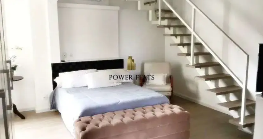 Flat duplex mobiliado 1 quarto para aluguel na vila olímpia – 38m², condomínio com lazer completo