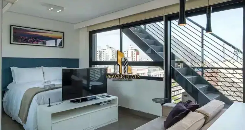 Flat duplex mobiliado no edifício living design – vila madalena