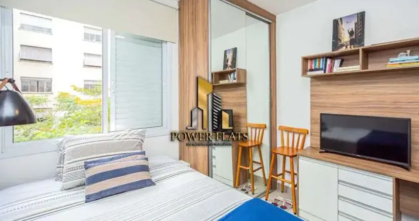 Studio charmoso no pauliceia, república – 33 m², pé-direito alto e vista norte