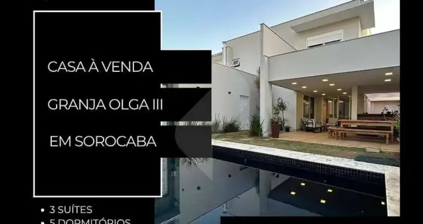 Sobrado novo a venda de 05 dormitórios e piscina no granja olga iii, sorocaba, sp