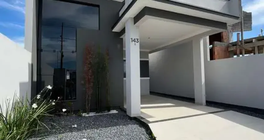 Casa de 3 quartos com suíte e pé-direito duplo no loteamento galápagos – tijucas