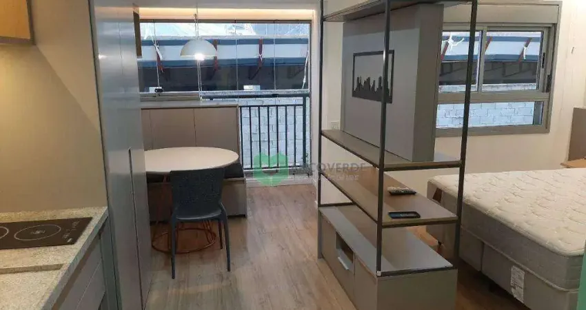 Studio mobiliado com 1 qurto para alugar, 31 m² por r$ 3.850/mês - moema - são paulo/sp