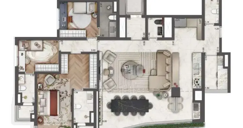 Apartamento na planta alto padrão com serviços de hotel de luxo