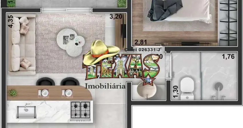 Lançamento de apartamento tipo kitnet na planta vila esperança