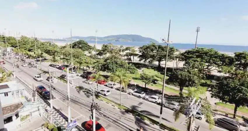 Temporada-apartamento 3 dormitórios com vista mar total - gonzaga - santos