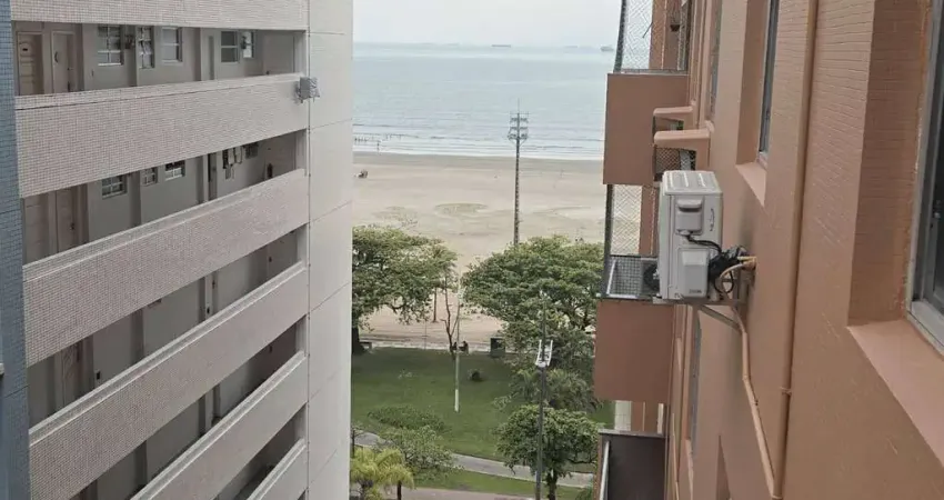 Temporada - apartamento 2 dormitórios vista lateral mar - gonzaga - santos