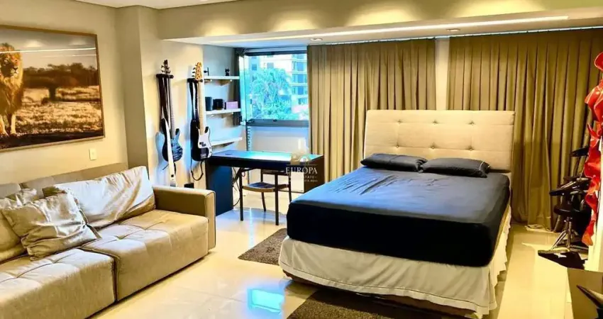 Studio 41m² mobiliado com vaga de garagem - varanda integrada - brooklin