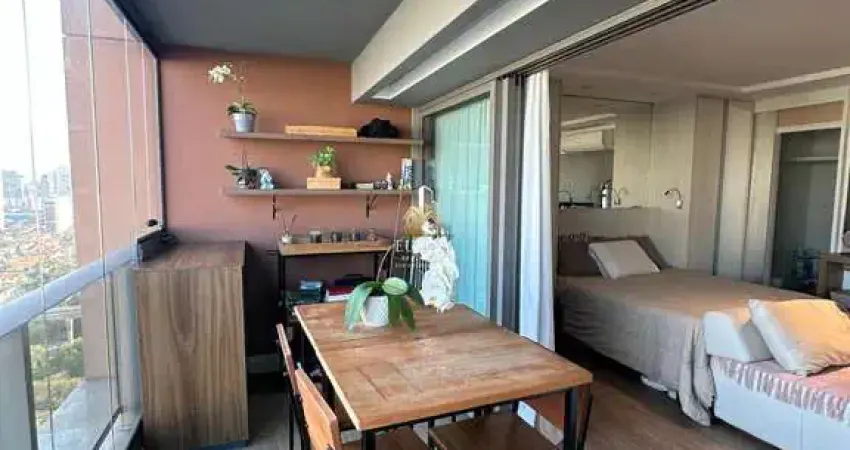 Studio 41m² | varanda ampla - ar condicionado - habitarte verde brooklin