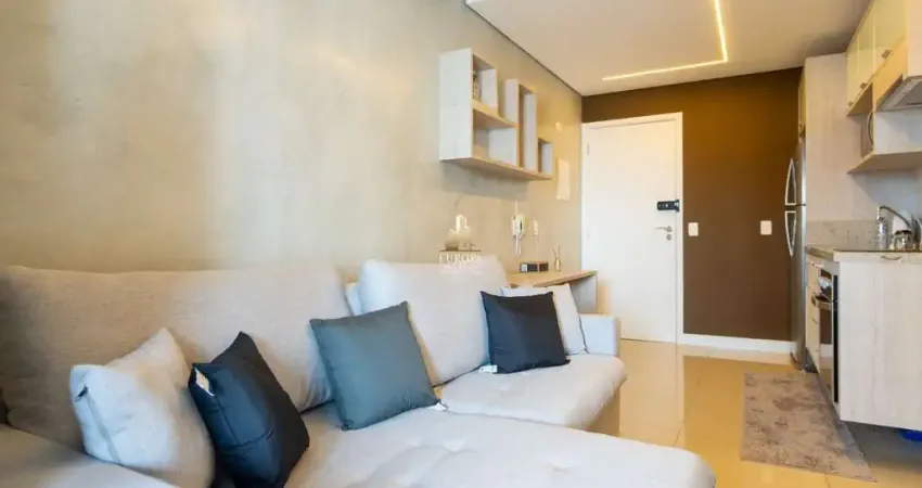 Apartamento mobiliado 43m² - 1 dorm com suíte, 1 vaga e varanda - brooklin