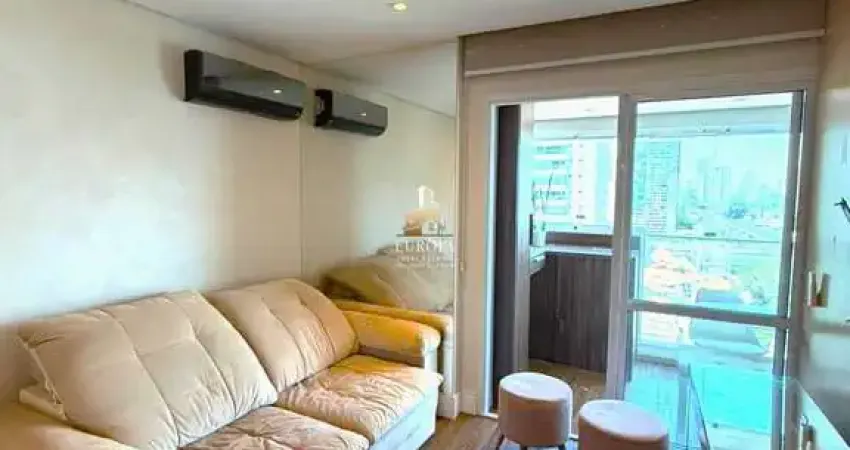 Apartamento 43m² mobiliado | 1 dormitório, varanda gourmet e 1 vaga – brooklin