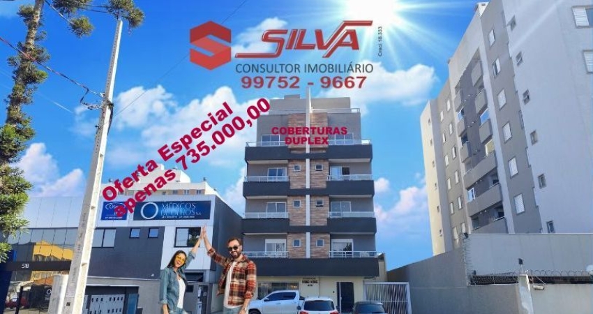 Cobertura Duplex c/137m² - 02 Qtos sendo 01 Suítes Master c/ Sacadas - Espaço Gourmet c/ Terraço - 02 Garagens Cobertas - Centro de Pinhais - Pr