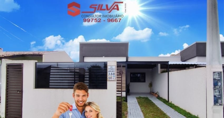 Casa  c/ Mobília c/70m² c/ 03 Qtos sendo  01 Suíte - Coberturas de Vidro na Garagem e Espaço Gourmet - Quintal - Ipê - São José dos Pinhais.