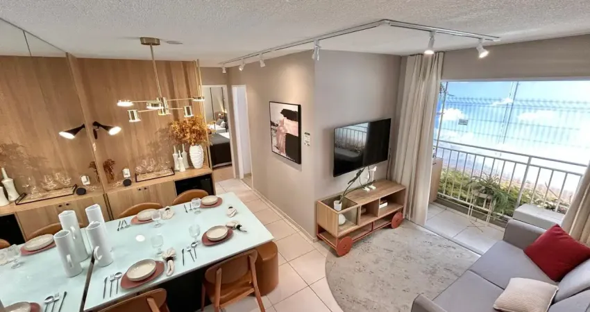 Apartamento com 50m2, 2 quartos, 1 suíte, wc social, e 1 vaga no passaré