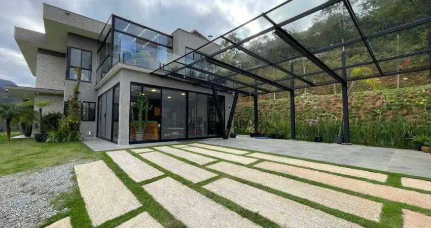 Casa com 4 dormitórios à venda, 303 m² por r$ 4.200.000,00 - parque do imbui - teresópolis/rj