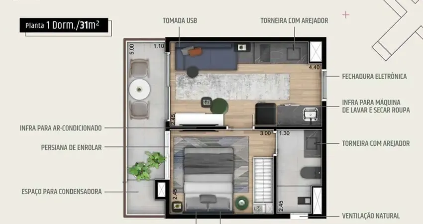 Apartamento com 1 quarto à venda na Rua Cunha Gago, Pinheiros, São Paulo