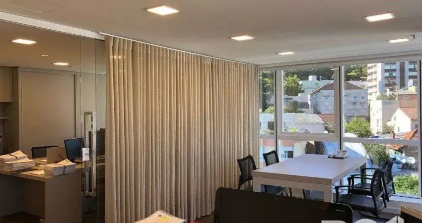 Sala para alugar totalmente mobiliada e decorada, 52 m² privativos divididos em