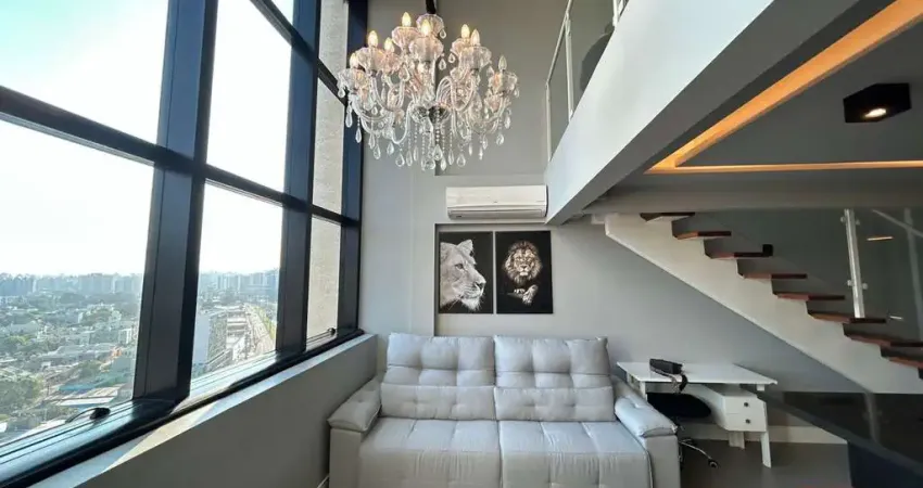 Apartamento duplex a venda, mobiliado e decorado, planta de 57 m2 com 1 dormitór