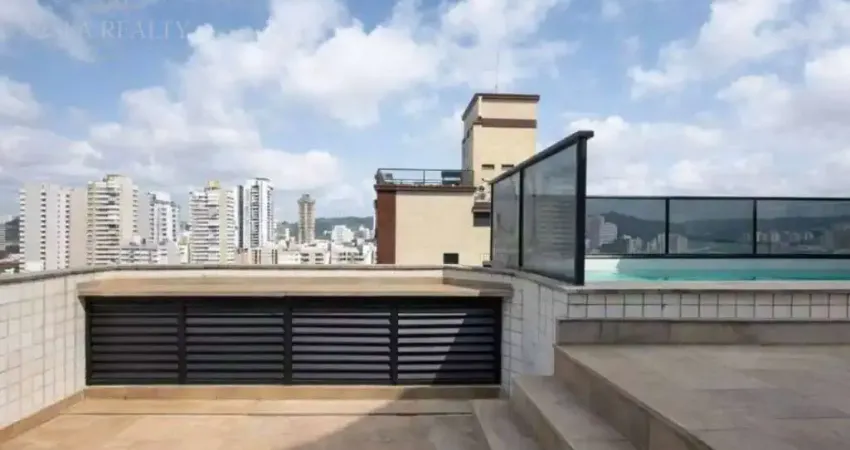 Cobertura à venda, 1 dormitório, 112 m², no bairro Pompéia, Santos, SP.