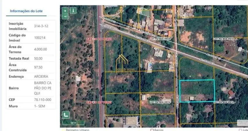 Terreno à venda na Rua dos Coqueiros, 100, Capão do Pequi, Várzea Grande