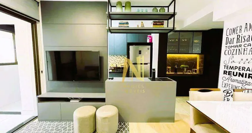 Apartamento com 2 dormitórios à venda - edifício aquarela pinheiros - 60 m² por r$ 460.000 - parque jamaica - londrina/pr