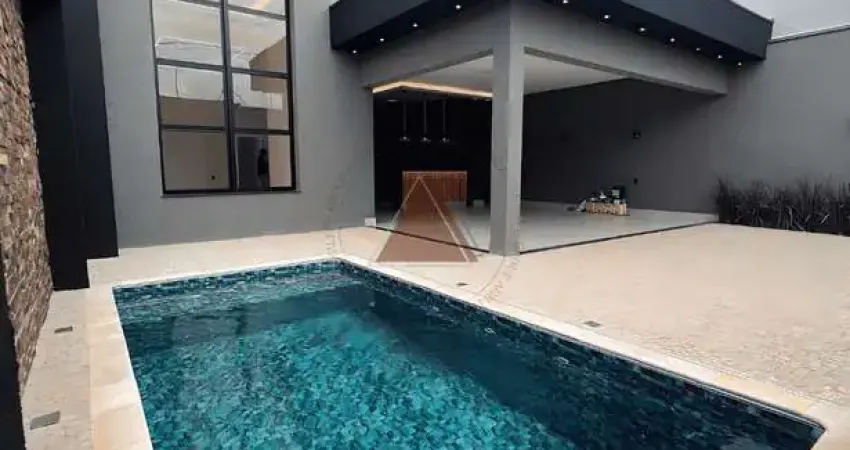 Casa à venda, com 3 suítes, ambientes integrados, móveis planejados e uma área de lazer com piscin