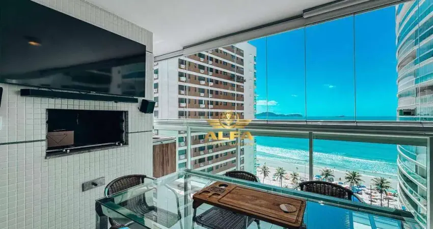 Apartamento frente ao mar na praia das astúrias, guarujá – varanda gourmet | alfa imóveis guarujá