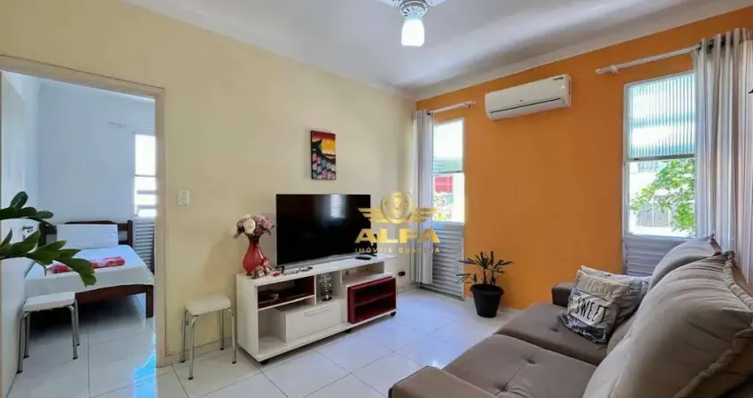 Apartamento reformado na praia das astúrias guarujá; 1 dormitório; climatizado; 1 vaga; 1 quadra do mar | alfa imóveis guarujá