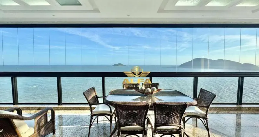 Apartamento frente mar com 4 suítes na praia das astúrias – alfa imóveis guarujá