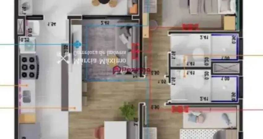 Apartamento à venda em limeira, gleba beatriz, com 2 quartos, com 65 m², hm maxi limeira