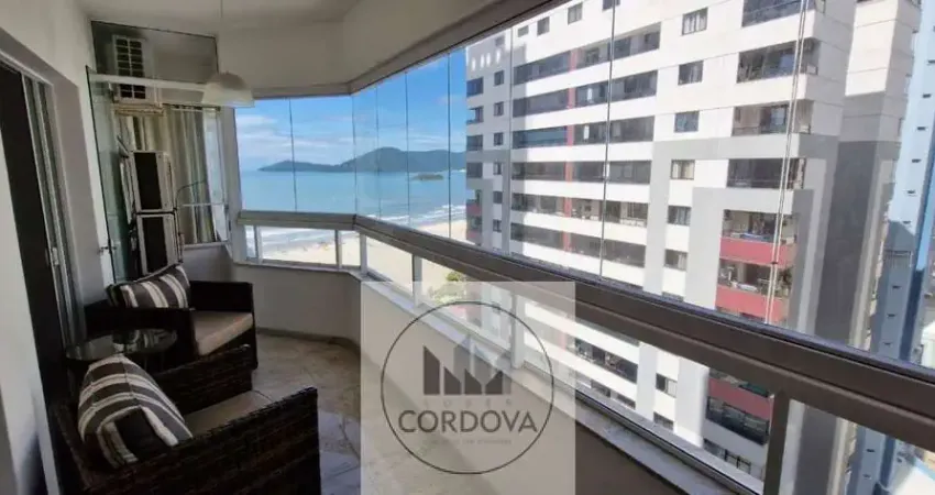 Locação temporada balneário camboriú | apartamento quadra mar com vista mar 05 quartos, sacada com churrasqueira à carvão