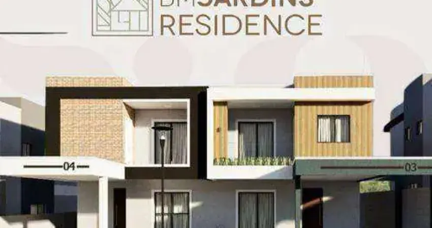 Sobrado em condomínio, à venda, com três quartos, sendo suíte master e mais dois quartos, todos com sacada. bm jardins residence