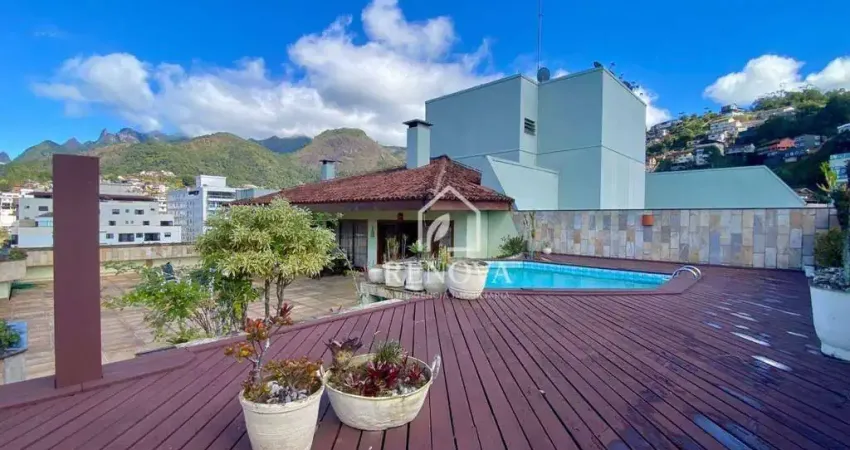 Cobertura alto padrão com três suítes à venda, 397 m² por r$ 2.950.000 - agriões - teresópolis/rj