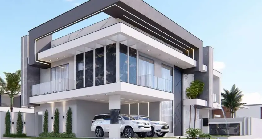 Luxuosa casa térrea de alto padrão no condomínio cidade jardim resort com piscina, área gourmet e 4